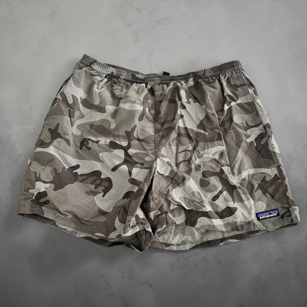 Patagonia Men's Baggies Gray Camo Shorts